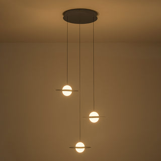 Nial 3 Head Gray and Gold Dimmable LED Multi Pendant