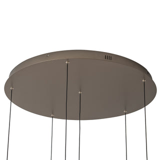 Nial 6 Head Gray and Gold Dimmable LED Multi Pendant