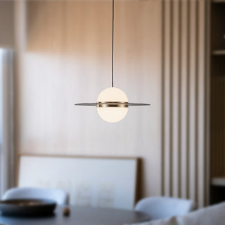 Nial 9 in Gray/Gold Dimmable LED Pendant