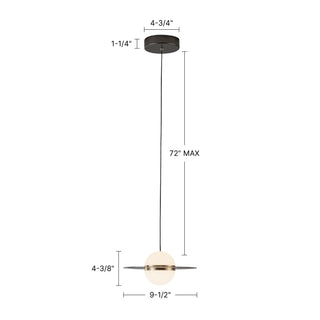 Nial 9 in Gray/Gold Dimmable LED Pendant