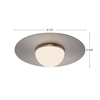 Nial 10 in Gray/Gold Dimmable LED Semi Flush Mount