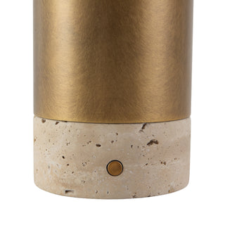 Niko 7 in Vintage Brass Dimmable LED Table Lamp with Opal Matte Glass