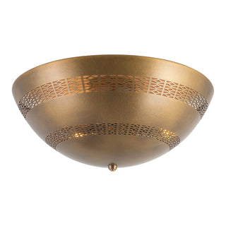 Overland 18 in Vintage Brass Flush Mount