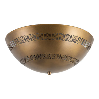 Overland 18 in Vintage Brass Flush Mount