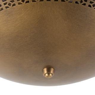 Overland 18 in Vintage Brass Flush Mount