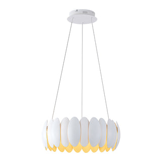 Palma 20 in White Dimmable LED Chandelier