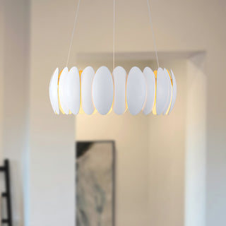 Palma 20 in White Dimmable LED Chandelier