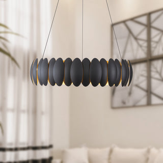 Palma 28 in Black Dimmable LED Chandelier