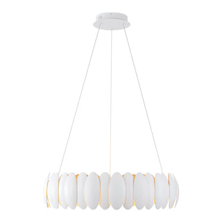 Palma 28 in White Dimmable LED Chandelier