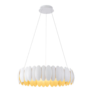 Palma 28 in White Dimmable LED Chandelier