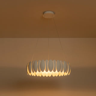 Palma 28 in White Dimmable LED Chandelier