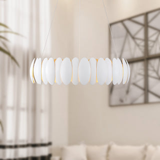 Palma 28 in White Dimmable LED Chandelier