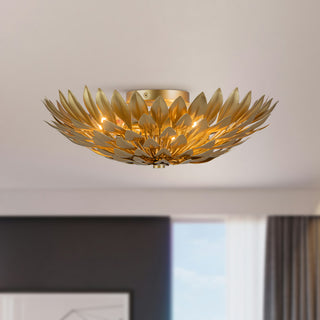 Posie 17 in Aged Gold Flush Mount