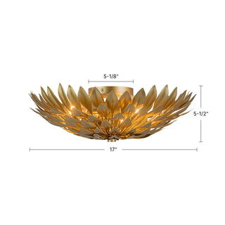 Posie 17 in Aged Silver Flush Mount