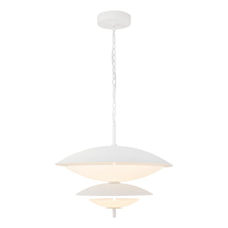 Prescott 24 in Antique White Dimmable LED Chandelier with Opal Matte Glass