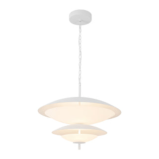 Prescott 24 in Antique White Dimmable LED Chandelier with Opal Matte Glass