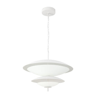 Prescott 24 in Antique White Dimmable LED Chandelier with Opal Matte Glass
