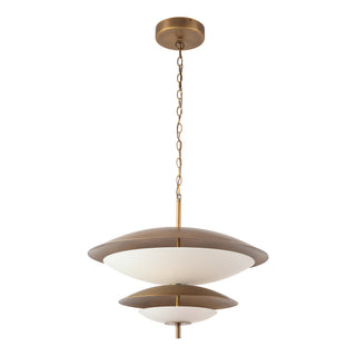 Prescott 24 in Vintage Brass Dimmable LED Chandelier with Opal Matte Glass