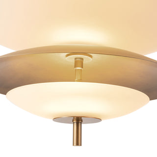 Prescott 24 in Vintage Brass Dimmable LED Chandelier with Opal Matte Glass