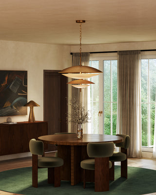 Prescott 24 in Vintage Brass Dimmable LED Chandelier with Opal Matte Glass