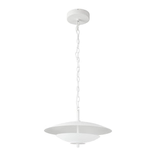 Prescott 16 in Antique White Dimmable LED Pendant with Opal Matte Glass
