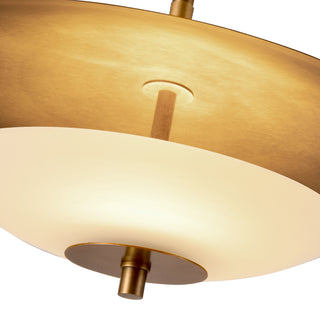 Prescott 16 in Vintage Brass Dimmable LED Pendant with Opal Matte Glass