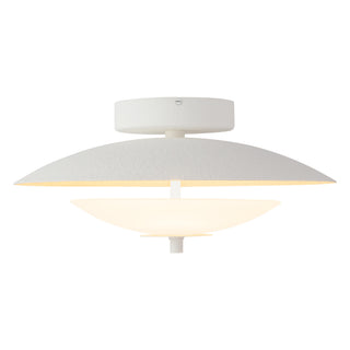 Prescott 16 in Antique White Dimmable LED Flush Mount with Opal Matte Glass