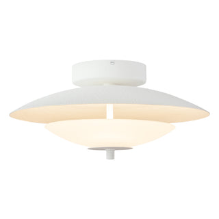Prescott 16 in Antique White Dimmable LED Flush Mount with Opal Matte Glass