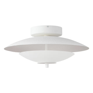 Prescott 16 in Antique White Dimmable LED Flush Mount with Opal Matte Glass