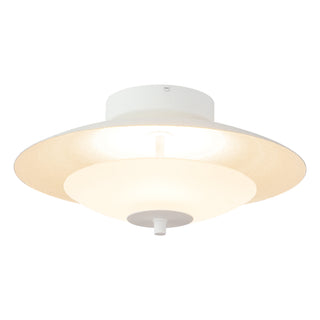 Prescott 16 in Antique White Dimmable LED Flush Mount with Opal Matte Glass