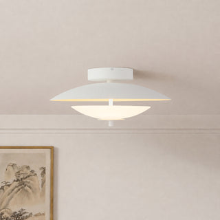 Prescott 16 in Antique White Dimmable LED Flush Mount with Opal Matte Glass