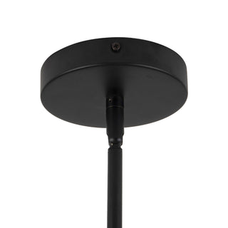 Preslee 41 in Black Chandelier with White Linen Shades