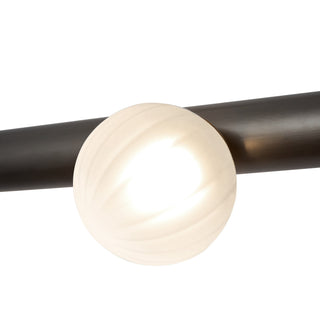Reese 41 in Urban Bronze Dimmable LED Chandelier with Amber Glass