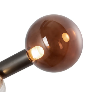 Reese 41 in Urban Bronze Dimmable LED Chandelier with Amber Glass