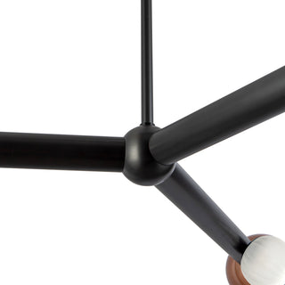 Reese 41 in Urban Bronze Dimmable LED Chandelier with Amber Glass