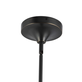 Reese 41 in Urban Bronze Dimmable LED Chandelier with Amber Glass