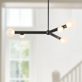Reese 41 in Urban Bronze Dimmable LED Chandelier with Opal Glass