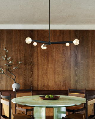 Reese 41 in Urban Bronze Dimmable LED Chandelier with Opal Glass