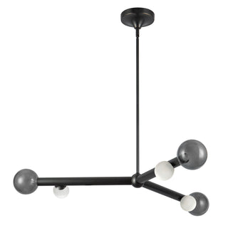 Reese 41 in Urban Bronze Dimmable LED Chandelier with Smoked Glass