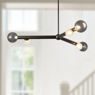 Reese 41 in Urban Bronze Dimmable LED Chandelier with Smoked Glass