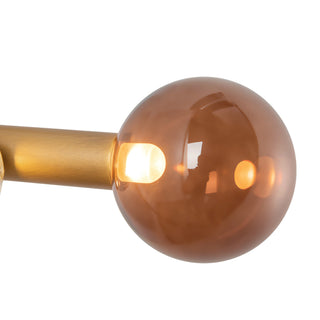 Reese 41 in Vintage Brass Dimmable LED Chandelier with Amber Glass