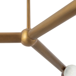 Reese 41 in Vintage Brass Dimmable LED Chandelier with Amber Glass