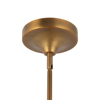 Reese 41 in Vintage Brass Dimmable LED Chandelier with Amber Glass
