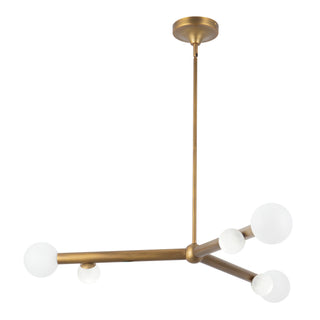 Reese 41 in Vintage Brass Dimmable LED Chandelier with Opal Glass