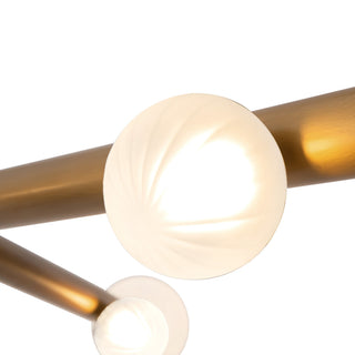 Reese 41 in Vintage Brass Dimmable LED Chandelier with Opal Glass