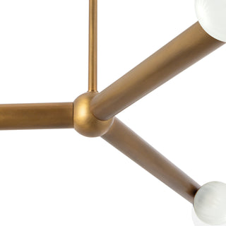 Reese 41 in Vintage Brass Dimmable LED Chandelier with Opal Glass