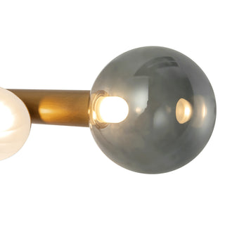 Reese 41 in Vintage Brass Dimmable LED Chandelier with Smoked Glass