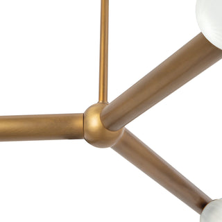 Reese 41 in Vintage Brass Dimmable LED Chandelier with Smoked Glass