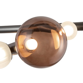 Reese 48 in Urban Bronze Dimmable LED Chandelier with Amber Glass