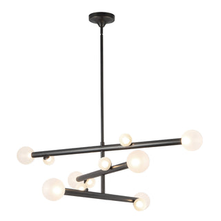 Reese 48 in Urban Bronze Dimmable LED Chandelier with Opal Glass